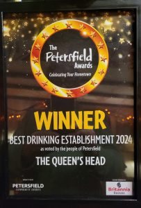 The Petersfield Awards - The Queens Head Pub Sheet Petersfield Hampshire - Pubs Near Petersfield - Takeaway Pizza - Pizzas - Cask Ales & Excellent Food
