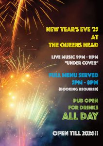 New Year's Eve The Queens Head Pub Sheet Petersfield Hampshire - Pubs Near Petersfield - Takeaway Pizza - Pizzas - Cask Ales & Excellent Food