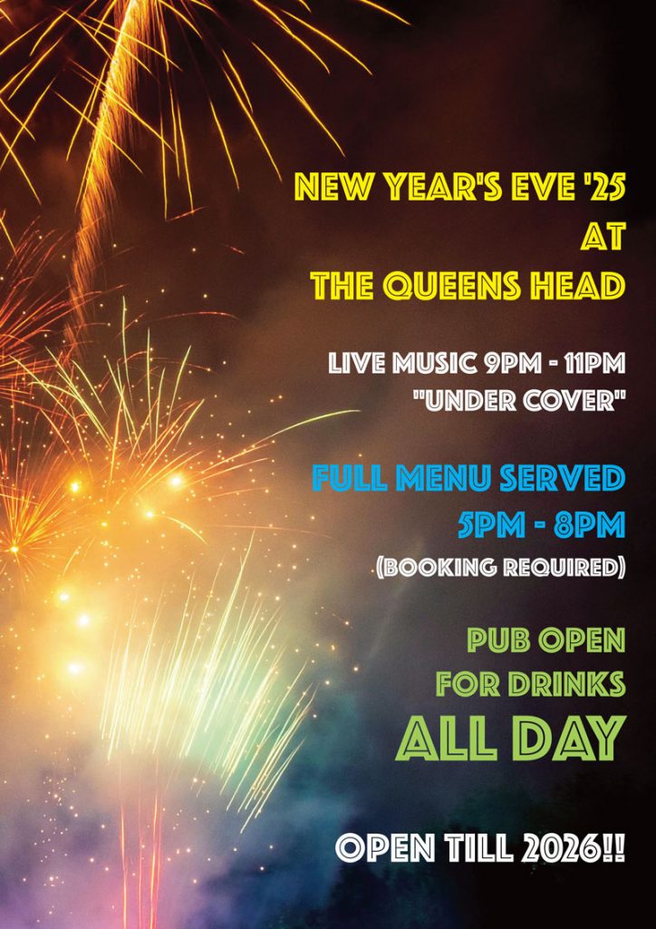 New Year's Eve The Queens Head Pub Sheet Petersfield Hampshire - Pubs Near Petersfield - Takeaway Pizza - Pizzas - Cask Ales & Excellent Food