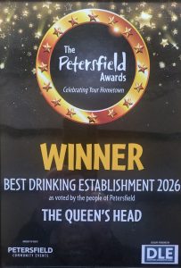 Petersfield Awards Winner - The Queens Head Pub Sheet Petersfield Hampshire - Pubs Near Petersfield - Takeaway Pizza - Pizzas - Cask Ales & Excellent Food